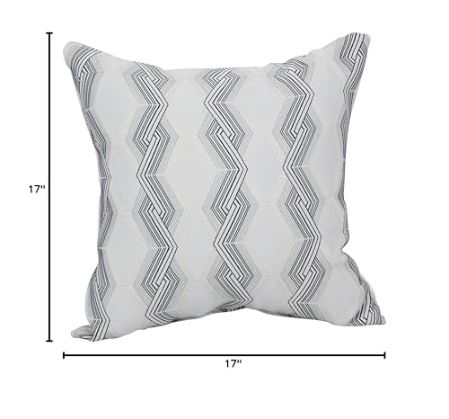 Blazing Needles Square Polyester Jacquard Throw Pillows, 17", Zae Granit 2 Count