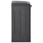 Vidaxl 100% Polypropylene Trash Bin With 2 Doors And 3 Bag Holders - Black, 25.6"X17.7"X34.6" – Lightweight, Weather-Resistant And Uv-Resistant With Rattan Look, Ideal For Functional Waste Separation