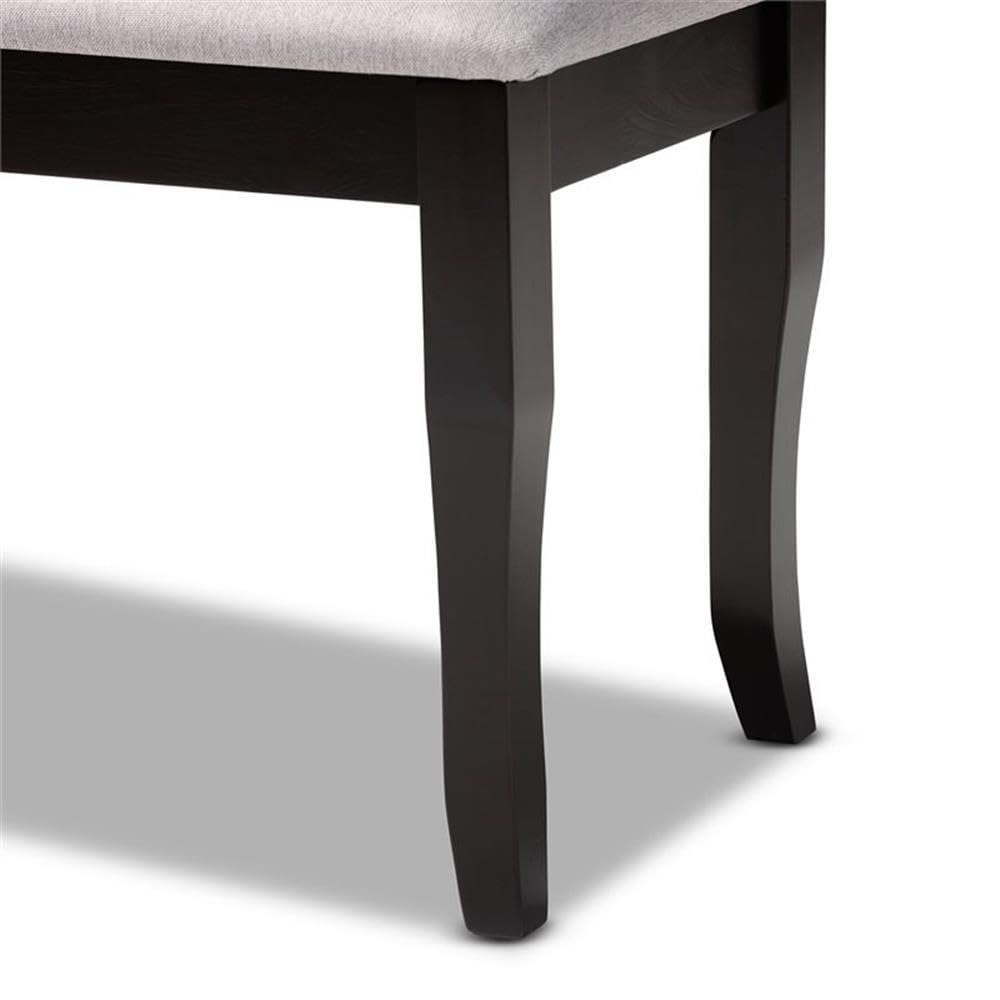 Baxton Studio Cornelie Modern and Contemporary Transitional Grey Fabric Upholstered and Dark Brown Finished Wood Dining Bench