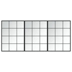 vidaXL 3-Piece Black Metal Framed Wall Mirrors - Modern Decorative Mirrors for Bathroom/Living Room with Easy Hook Installation, 31.5 x 23.6 inches per Piece, Durable Glass