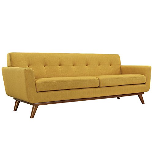 Fabric Upholstered Sofa With Rubberwood Legs