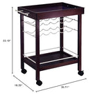 Winsome 33 1/4 x 30 x 18 1/2-Inch Mirror Top Bar Cart With Wine Rack, Dark Espresso (92329)