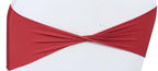 Mds Pack Of 100 Spandex Chair Sashes Bow Sash Elastic Chair Bands Ties Without Buckle For Wedding And Events Decoration Spandex Slider Sashes Bow - Apple Red