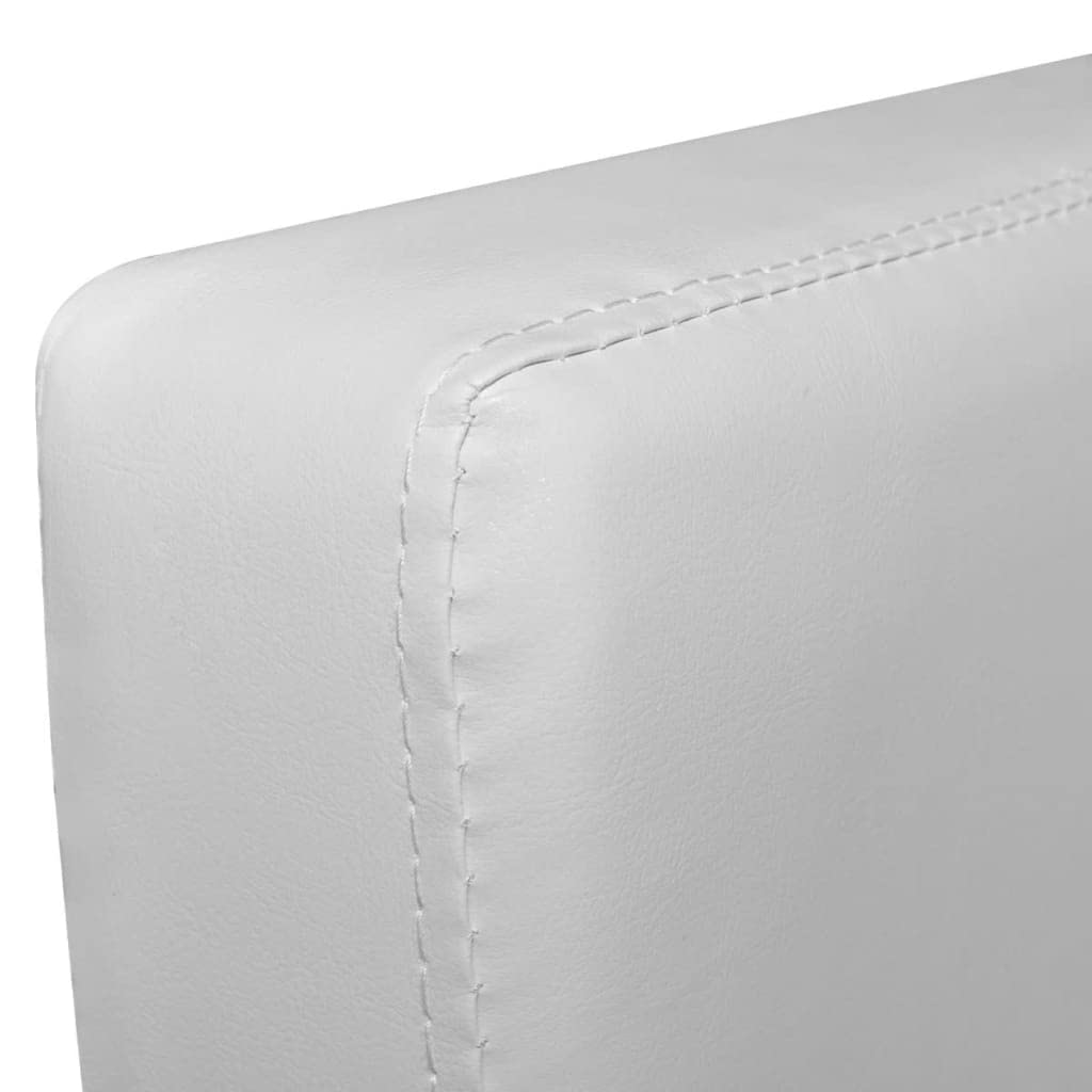 vidaXL Modern Armchair with Height-Adjustable Padded Seat, White Faux Leather Upholstery, Mid-Level Backrest and Sturdy Chrome-Plated Steel Base.