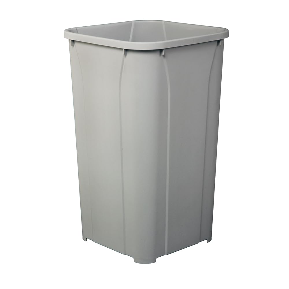Knape & Vogt 27qt Trash Can Contractor Pack of 10ea, 17.81-Inch by 10.65-Inch by 10.65-Inch, Platinum