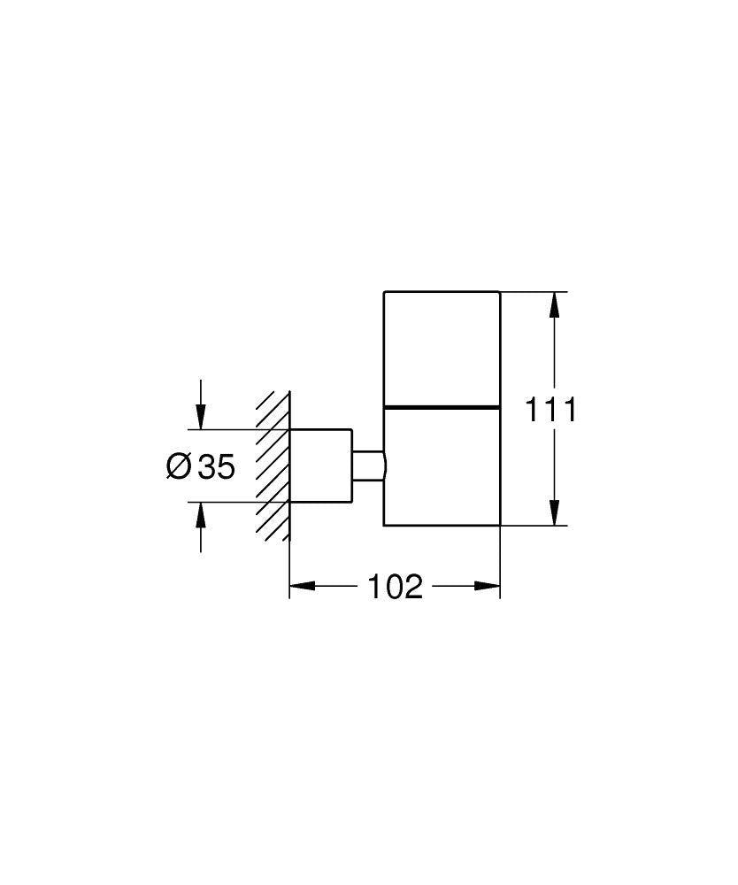 Grohe Atrio Soap Dispenser Holder, 11.5 X 9.5 X 7.0 Cm, Starlight Chrome