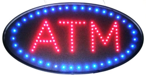 Ultra Bright, High Energy Efficiency (More Leds Less Power) Atm Business Sign (Standard Size 19'X10')