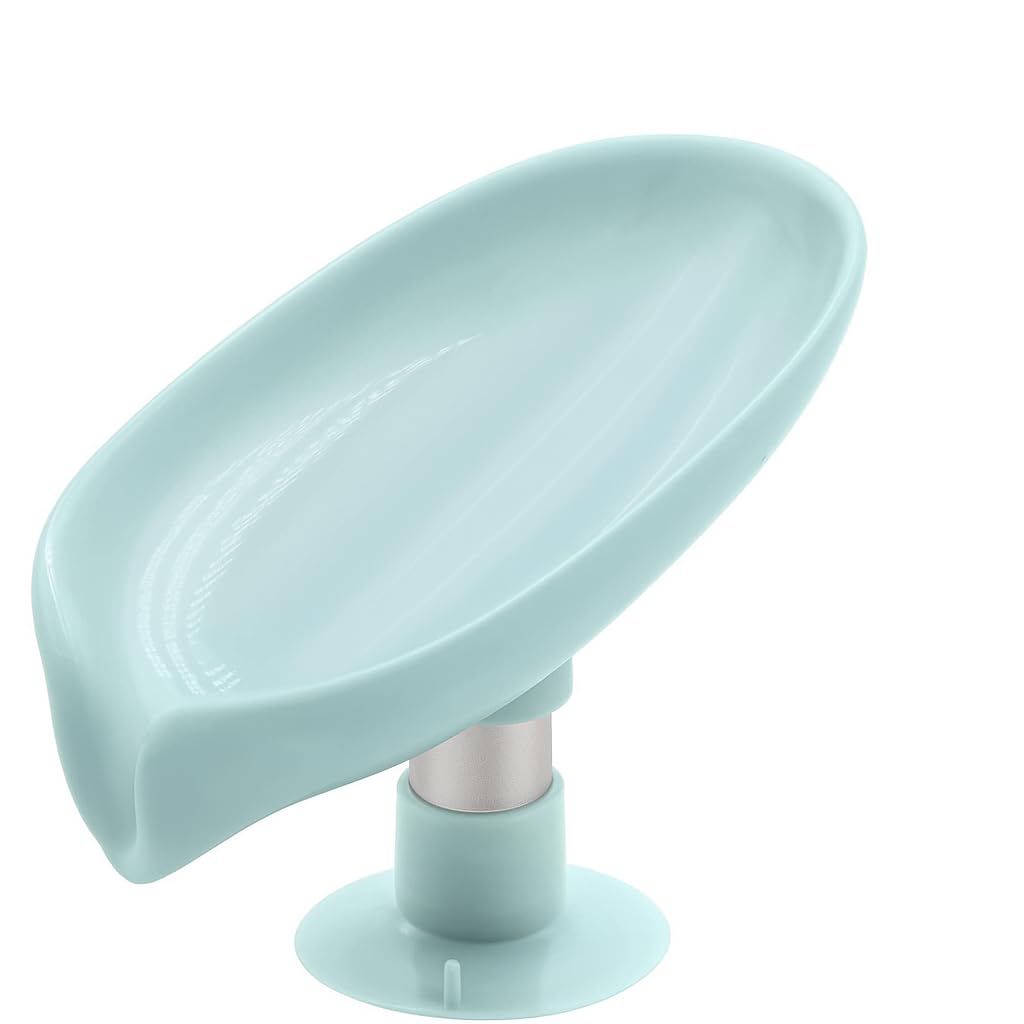 Pathavi SelfDraining Soap Dish (Set of 1)  Modern Leaf Design with Drainage Holes, LeakProof & Durable Plastic for Bathroom o