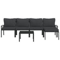 vidaXL 6 Piece Patio Lounge Set with Gray Cushions Steel
