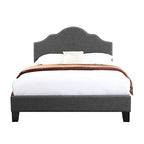 Wallace & Bay Kirby Upholstered Bed with Nailhead, Full, Dark Gray