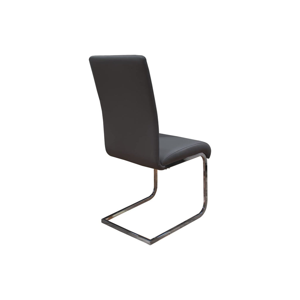 Best Master Furniture Mirage Faux Leather Parson Dining Chairs - Set Of 2, Gray