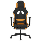 vidaXL Fabric Gaming Chair with Footrest - Adjustable Seat and Backrest - Stylish Black and Dark Yellow Design - Comfortable Foam Filling - Modern Design for Enhanced Gaming Experience