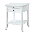Convenience Concepts American Heritage Logan 1 Drawer End Table with Pull-Out Shelf, White, 18 in x 18 in x 24 in