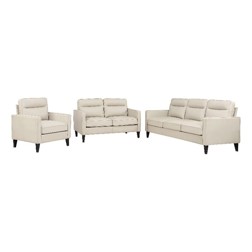 Coaster Jonah 3-Piece Upholstered Track Arm Sofa Set Ivory