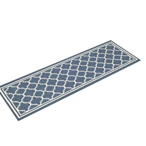 Safavieh Courtyard Collection 2'3' X 9' Navy/Beige Cy6918 Trellis Indoor-Outdoor Waterproof Easy-Cleaning Patio Backyard Mudroom Runner-Rug