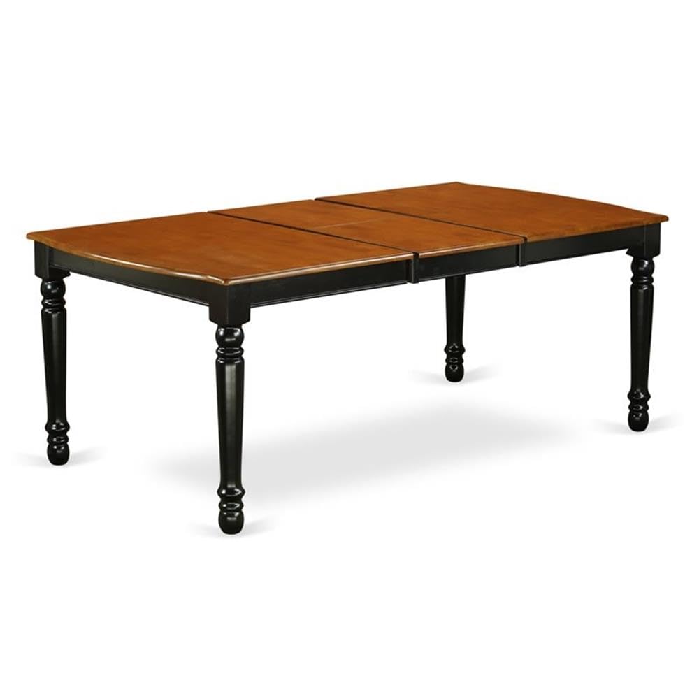East West Furniture DOT-BCH-T Dover Kitchen Dining Table - a Rectangle Wooden Table Top with Butterfly Leaf & Stylish Legs, 42x78 Inch, Black & Cherry