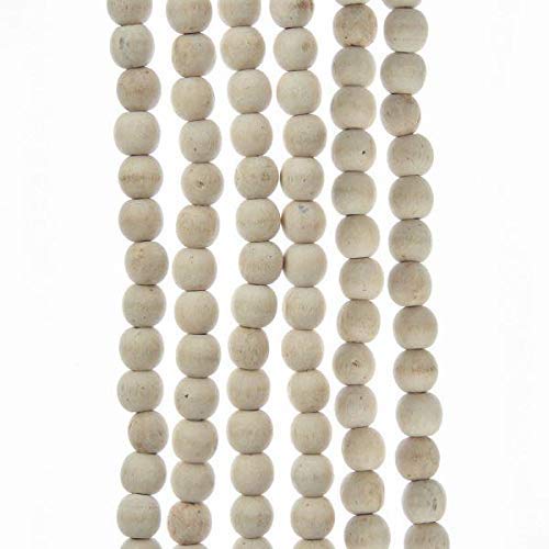 Milen Products Home D  cor Kurt Adler 9 Natural Wood Finish Bead Garland Christmas Decor-Set of 3