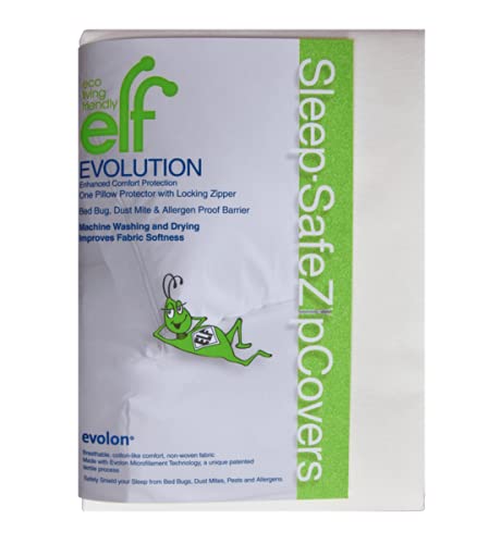 Eco Living Friendly Evolon Pillow Protector | Queen Zippered Encasement | Sleep Safe Zipper Cover