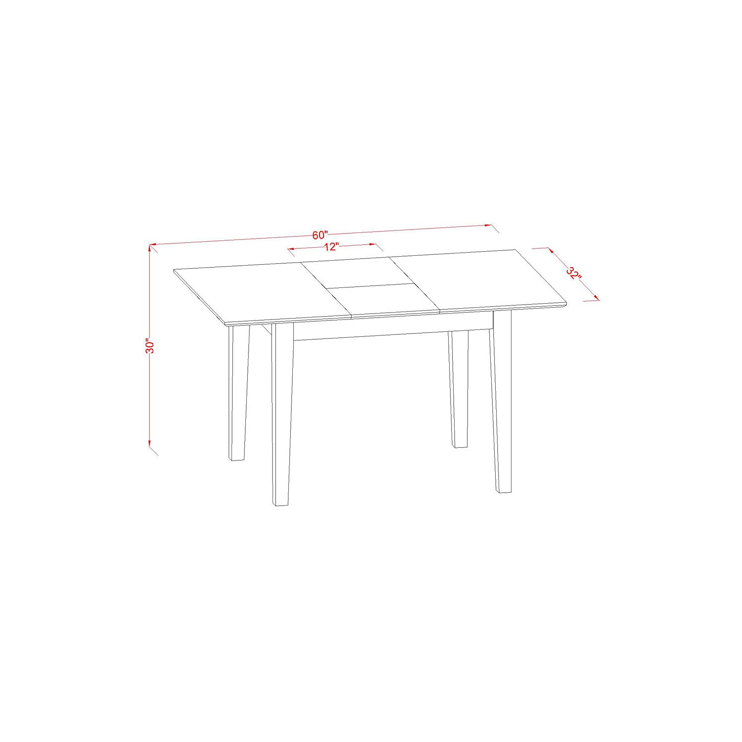 East West Furniture Pspo5-Sbr-W 5 Pc Kitchen Table Set Table With Leaf And 4 Kitchen Chairs