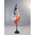 Iowa Table Flag 4' X 6' - Us State Of Iowa Desk Flag 15 X 10 Cm - Black Plastic Stick And Base - Az Flag