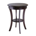 Ergode Deluxe Wood Sasha Accent Table | Sleek Curved Design | Ample Storage | Black Finish | Multiple Finishes Available | Assembly Hardware Included | 20" W x 20" D x 27" H (40627-VV)
