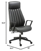 Lorell LYS High-Back Bonded Black Leather Chair