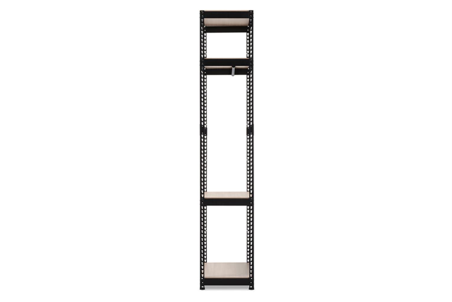 Baxton Studio Gavin Black Metal 4-Shelf Closet Storage Racking Organizer
