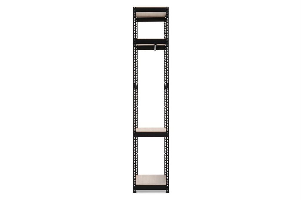 Baxton Studio Gavin Black Metal 4-Shelf Closet Storage Racking Organizer