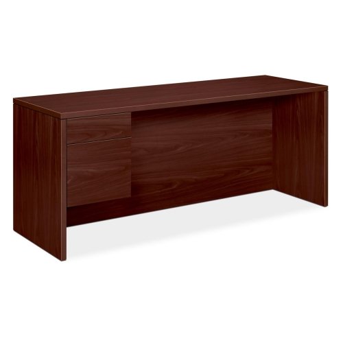 Hon 10500 Series Single-Pedestal Credenza, Pedestal On Left, Mahogany