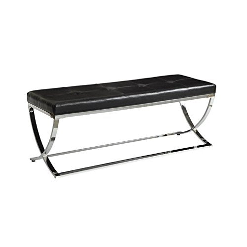 Coaster Home Furnishings Walton Rectangle Upholstered Tufted Bench Black