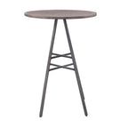 American Woodcrafters Chesson Gray Metal and Wood 42" High Round Pub Table