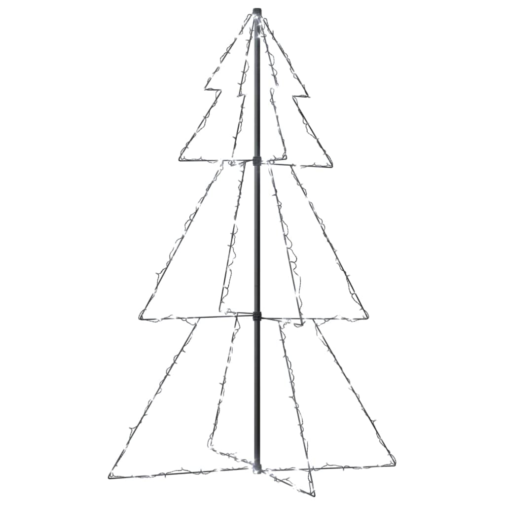 vidaXL LED Christmas Cone Tree 3x5 feet - Indoor & Outdoor Usage - 200 High-Powered LEDs - 8 Lighting Effects - Cold-White Light