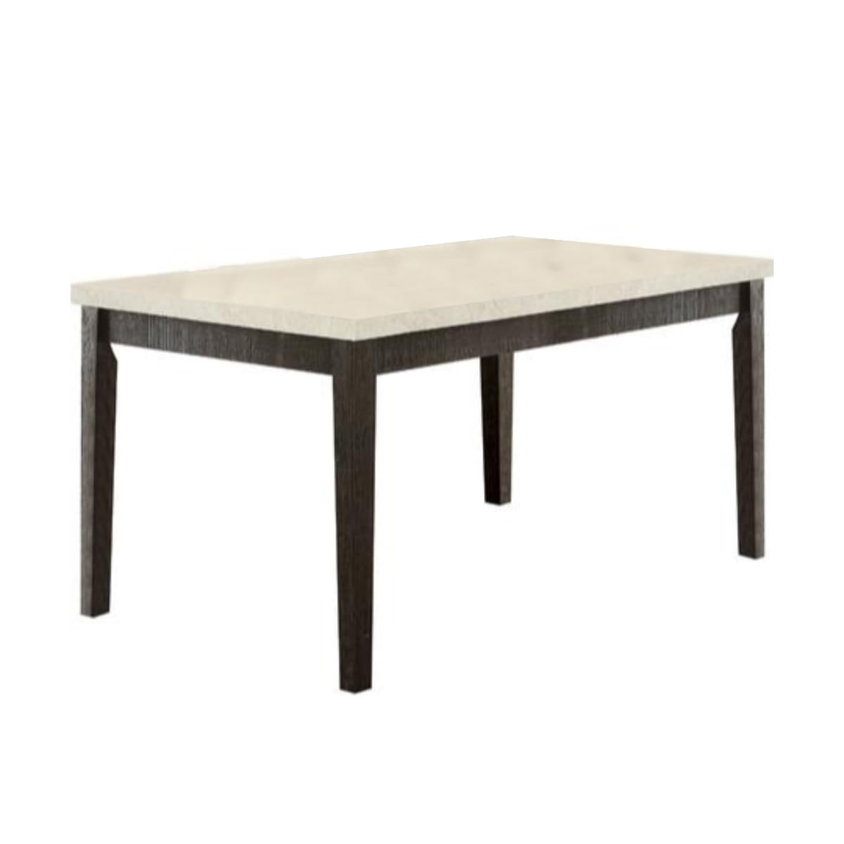 Benjara Benzara Wooden Dining Table With Marble Top, White And Brown,