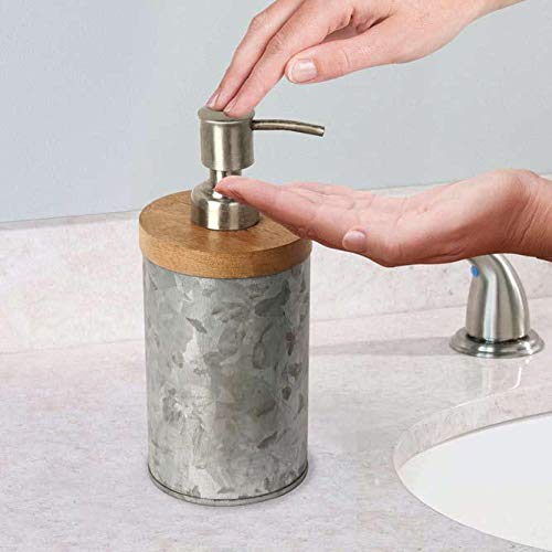 Nu-Steel Cft6H Confetti Collection Lotion Dispenser, Perfect For Home & Bathroom Accessories, Galvanised Sheet And Wood