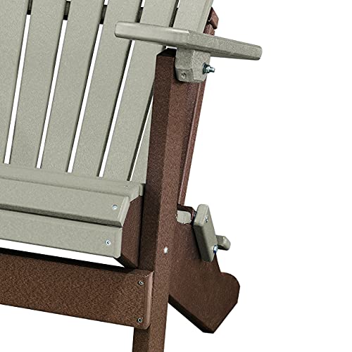 American Furniture Classics 519WWTB Folding Adirondack, One Size, Weather Wood/Tudor Brown