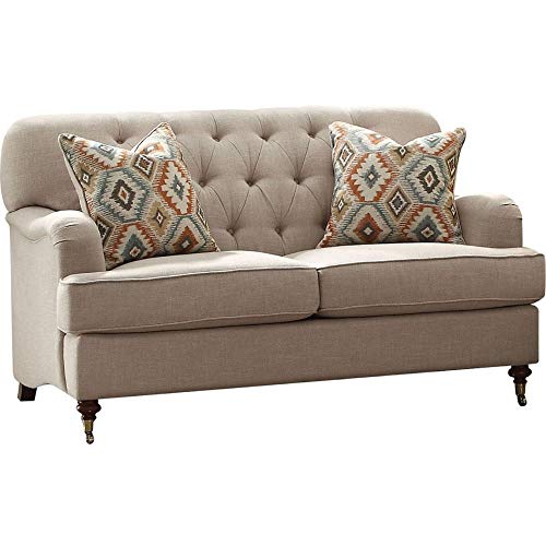 Acme Alianza Loveseat (with 2 Pillows) in Beige Fabric