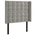 Vidaxl Led Headboard, Upholstered Headboard For Bed Home, Bed Headboard With Led Light, Bedroom Furniture, Light Gray 40.6"X6.3"X46.5"/50.4" Velvet