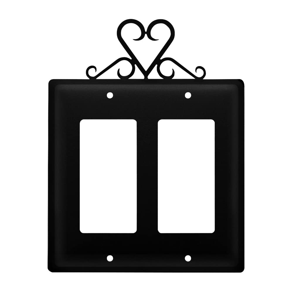 Village Wrought Iron Heart Double GFCI Cover