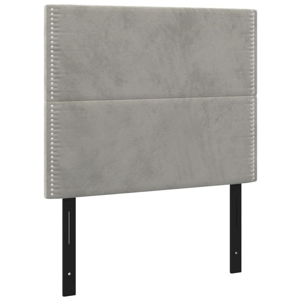 vidaXL Velvet Headboards - 2 Pieces, Classic Design, California Proposition 65 Warning, Light Grey, Perfect for Any Bedroom, Dimensions: 39.4&quot;x2&quot;x46.5&quot;/50.4&quot;, Weight: 23.59 Pounds