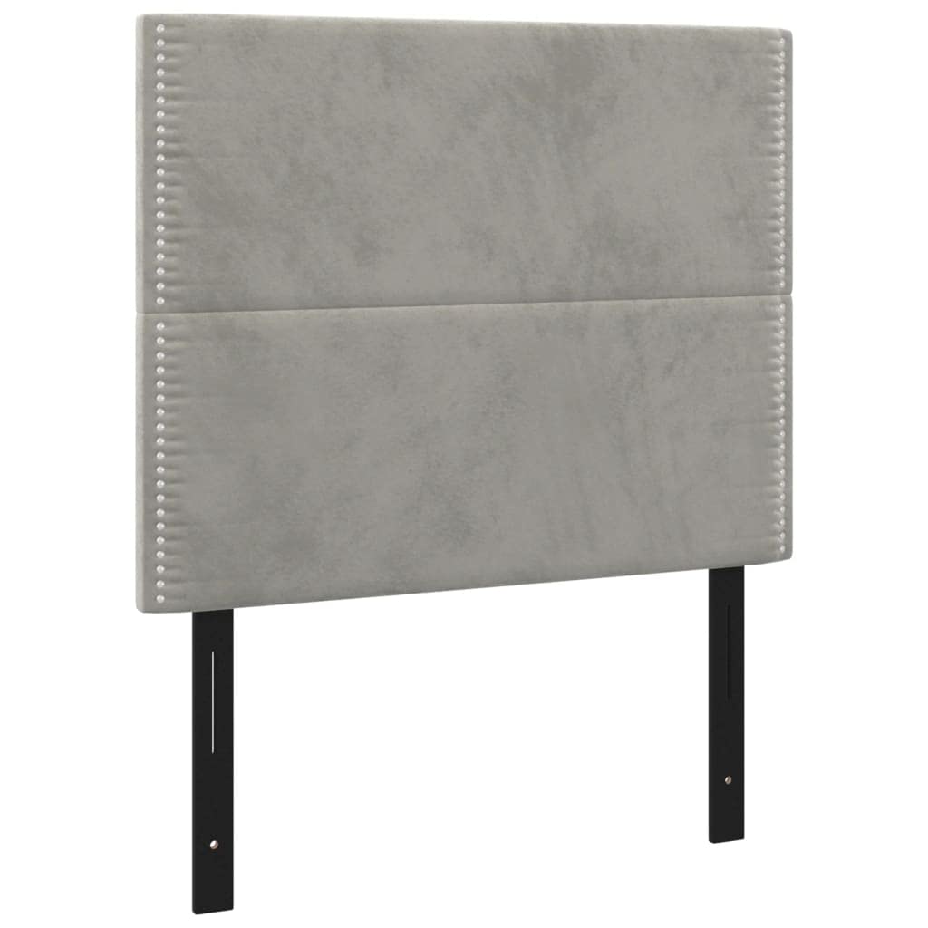 vidaXL Velvet Headboards - 2 Pieces, Classic Design, California Proposition 65 Warning, Light Grey, Perfect for Any Bedroom, Dimensions: 39.4"x2"x46.5"/50.4", Weight: 23.59 Pounds