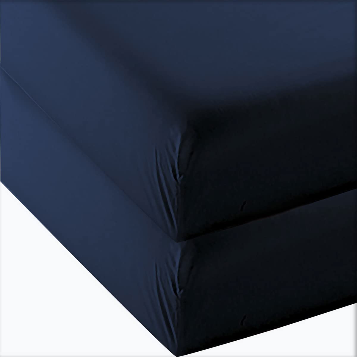 4U 'Life 2-Pack Fitted Sheets,Prime 1800 Series, Ultra Soft & Comfortable, Double Brushed Microfiber (Navy, 2-Pack Queen)