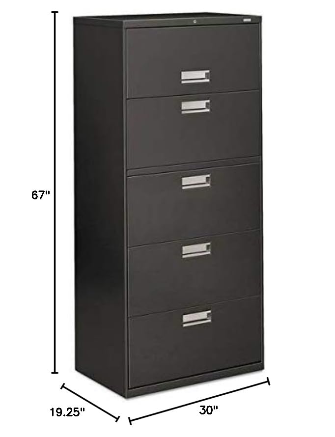 Hon 600 Series 30 Inch Five Drawer Lateral File Cabinet