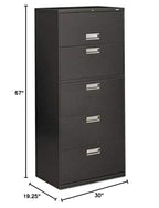 Hon 600 Series 30 Inch Five Drawer Lateral File Cabinet