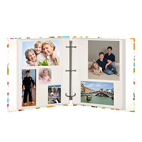 Magnetic Self-Stick 3-Ring Photo Album 100 Pages (50 Sheets), Doodles Design