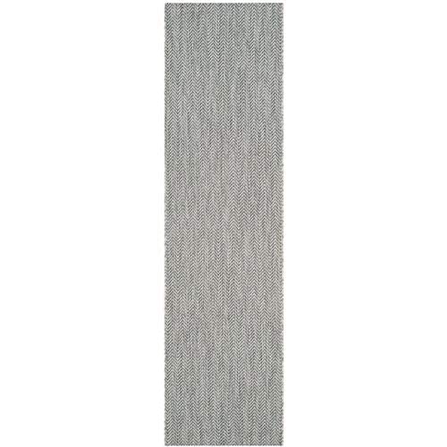 Safavieh Courtyard Collection 2'3' X 6'7' Grey/Navy Cy8022 Indoor/ Outside Waterproof Easy Cleansingpatio Backyard Mudroom Run