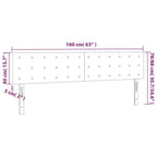 vidaXL LED headboard – Stylish, Dark Gray, 63"x2"x30.7"/34.6", Made of Fabric, Engineered Wood and Solid Larch Wood
