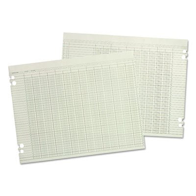 Wilson Jones Accounting Sheets, 20 Column, 9-1/4 X 11-7/8, 100 Loose Sheets/Pack, Green
