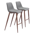Zuo Magnus Barstool Slate Gray & Walnut
