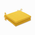 Pillow Perfect Outdoor/Indoor Fresco Solids Yellow Squared Corners Seat Cushion 20X20X3 (Set Of 2)