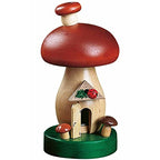 Alexander Taron 26305 Richard Glaesser Incense Burner-Mushroom House-5" H W X 3" D, Brown